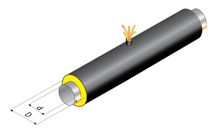 Элемент трубопровода с кабелем вывода в ППУ в Саранске